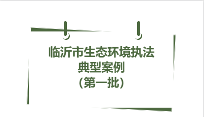 典型案例丨2024年臨沂市生態(tài)環(huán)境執(zhí)法典型案例（第一批）（一）